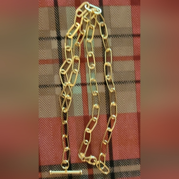 PRE-LOVED 14KT YELLOW GOLD ITALY PAPERCLIP LARIAT DESIGN NECKLACE - Picture 8 of 10